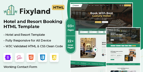 Fixyland - Hotel and Resort Booking HTML Template